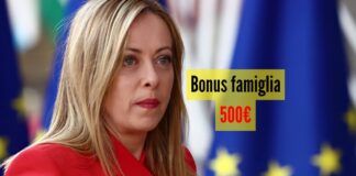Bonus famiglia 500 euro