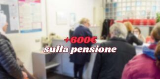 600 euro sulla pensione