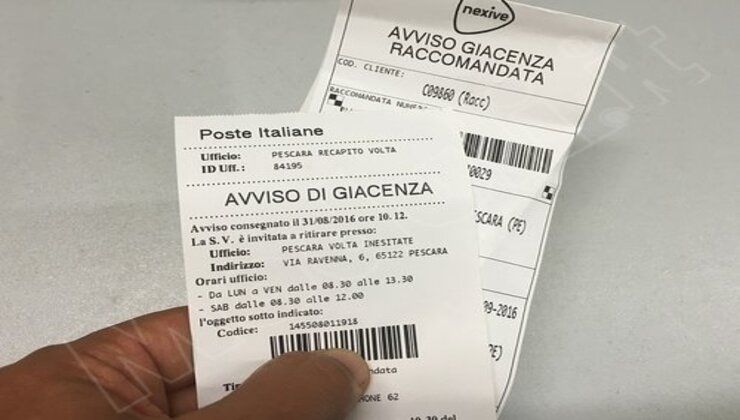 Avviso di giacenza raccomandata