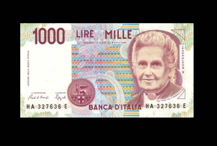 1000 lire di Maria Montessori