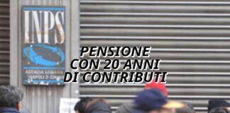 Pensione con 20 anni di contributi