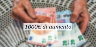 1000 euro di aumento