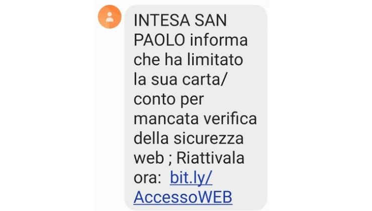 Messaggio Intesa San Paolo