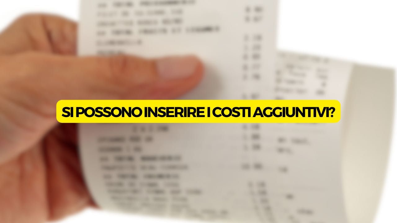 scontrino con costi aggiuntivi